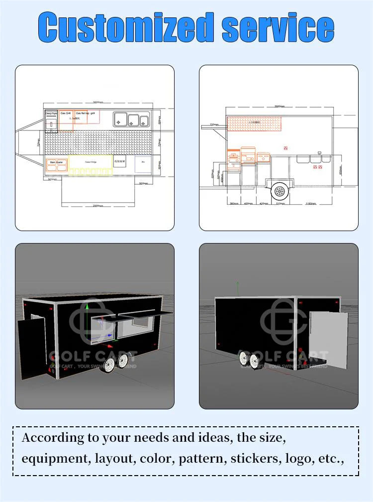 Pink Trailer for Sale New Food Truck Mobile Fast Food Cart Outdoor Kitchen Ice Cream Pizza Trailer Usa Standard