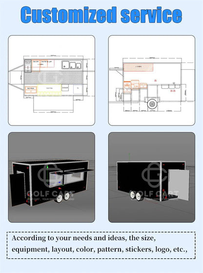 Pink Trailer for Sale New Food Truck Mobile Fast Food Cart Outdoor Kitchen Ice Cream Pizza Trailer Usa Standard