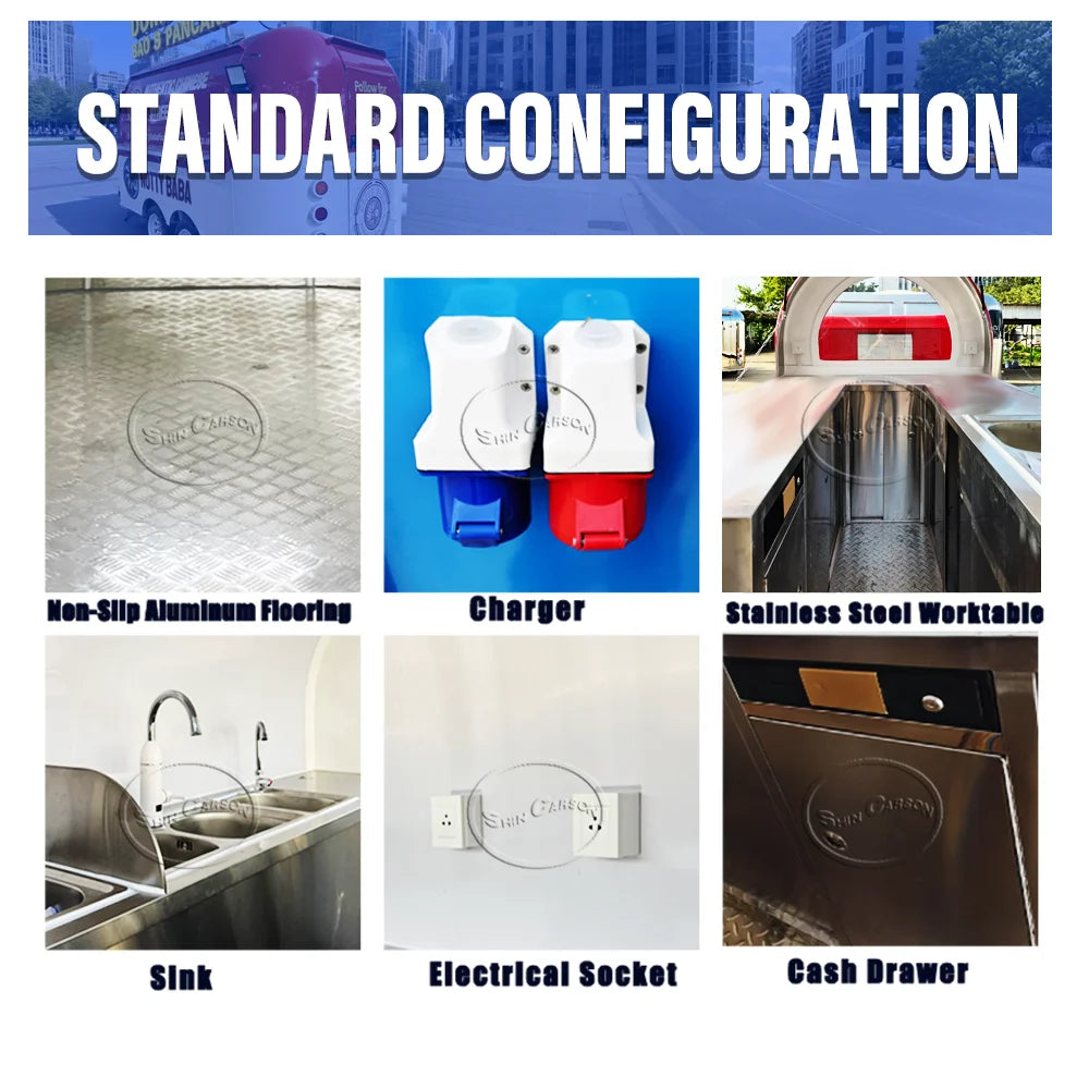 Outdoor Food Trailer for Sale Fashionable Aesthetically Pleasing Fully Equipped Mobile Kitchen Catering Business