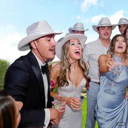 Chapeaux de Cowboy de mariage, 4 à 24 pièces, chapeaux de Cowboy occidentaux, cadeau pour femmes, réception de mariage, bal de danse, fête prénuptiale