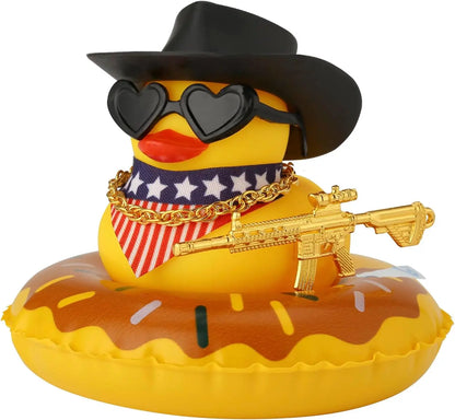 Cowboy Hat Rubber Ducks Toys Office Car Decoration Cute Summer Duck Duckling for Birthday Party Supplies Gifts for Friends Kids