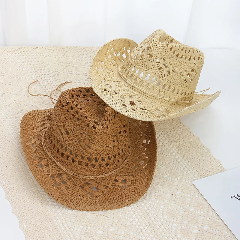Chapeau de cowboy pour femme, casquette de cow-girl , accessoires pour les vacances, chapeau de paille