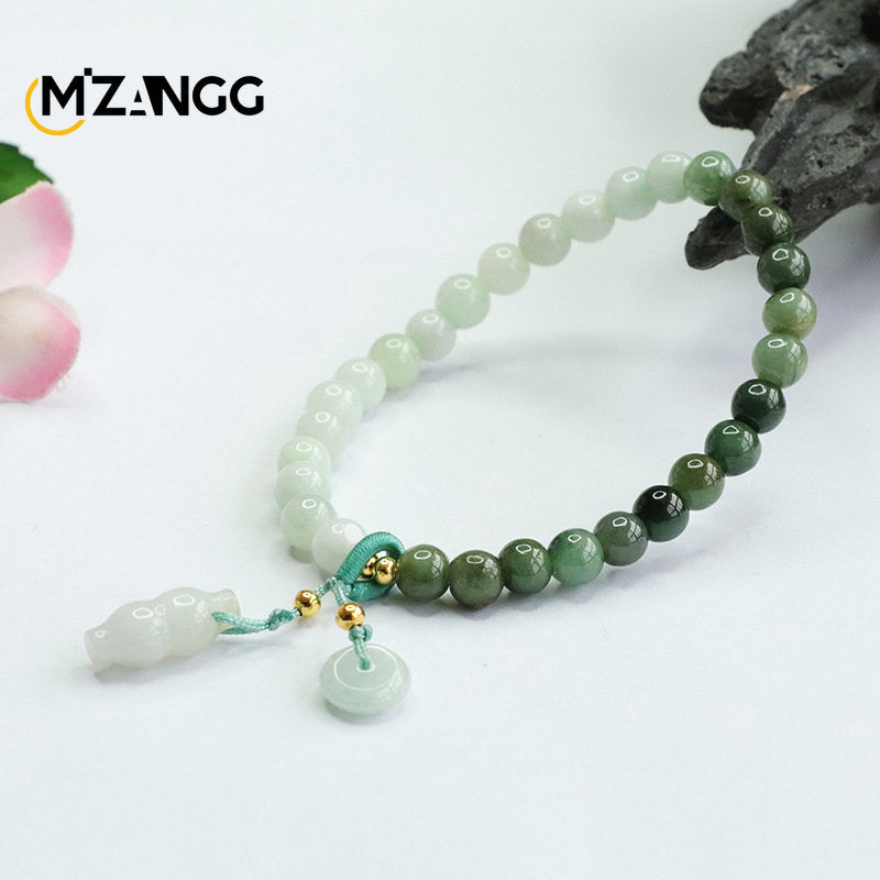 Bracelet en jadéite authentique, dégradé bicolore, boucle de paix, cordon en jade, délicat, tendance, bijoux avancés, cadeaux pour filles