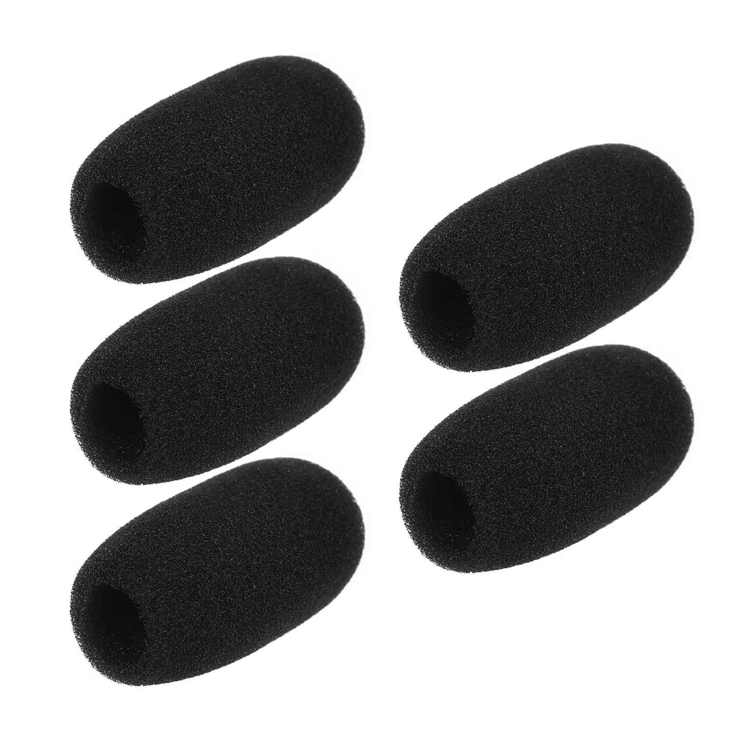Mini bonnettes anti-vent pour microphone, protections en mousse pour micro-casque, noir, lot de 5 pièces
