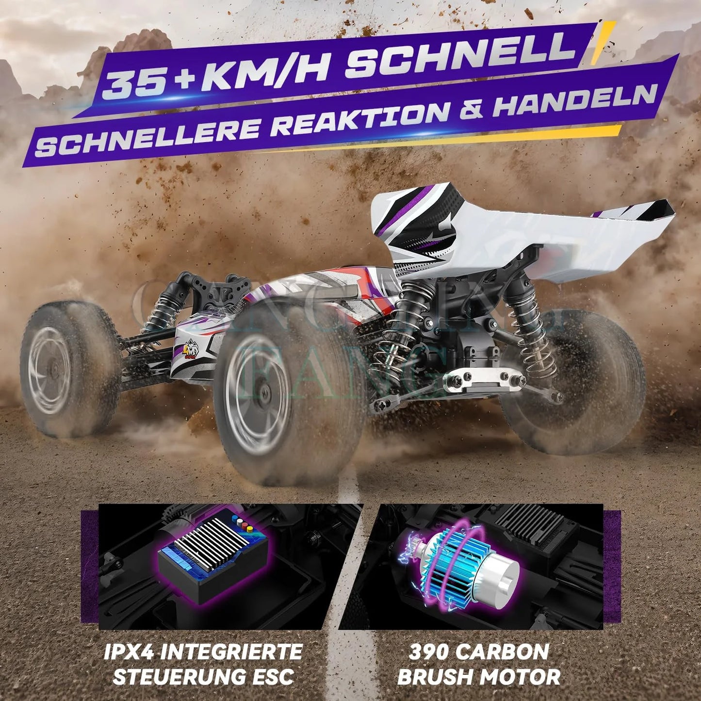 WLtoys 124016 124017 V8 75 km/h Voiture télécommandée électrique 4x4 sans balais haute vitesse tout-terrain Drift pour adultes