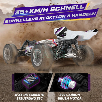 WLtoys 124016 124017 V8 75 km/h Voiture télécommandée électrique 4x4 sans balais haute vitesse tout-terrain Drift pour adultes