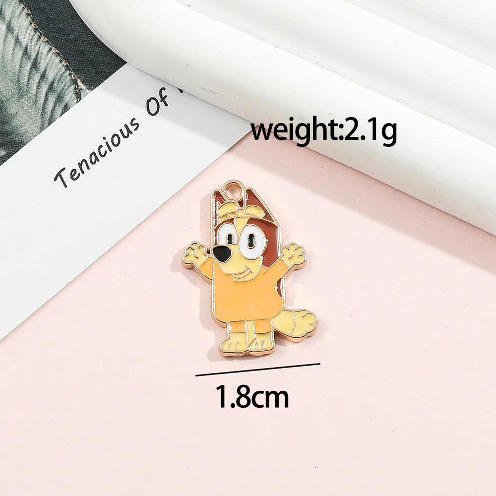 Bluey family  Animated Accessories Bingo Chili Diy Alloy Pendant Accessories Cartoon Character Backpack Pendant Keychain Pendant