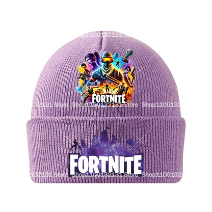 Fortnites Knitted Hats Cartoon Game Fortress Night Children Headgear Autumn Winter Woolen Caps Anime Hat Kids Birthday Gift New