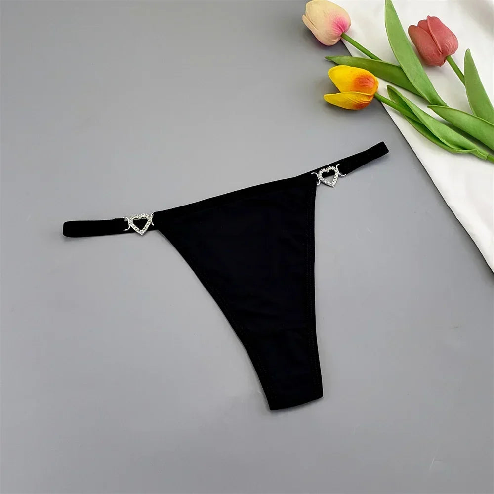 3PCS Rhinestone Strap G-String
