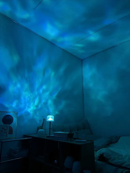 LED High Footed Water Ripple Atmosphere Desk Lamp Romantic Couple Gift Indoor Bedroom Projection Night Light