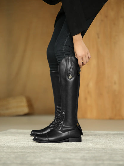 Bottes d'équitation 2025 en cuir, bottes longues, équipement d'équitation, chaussures ultra-résistantes et antidérapantes