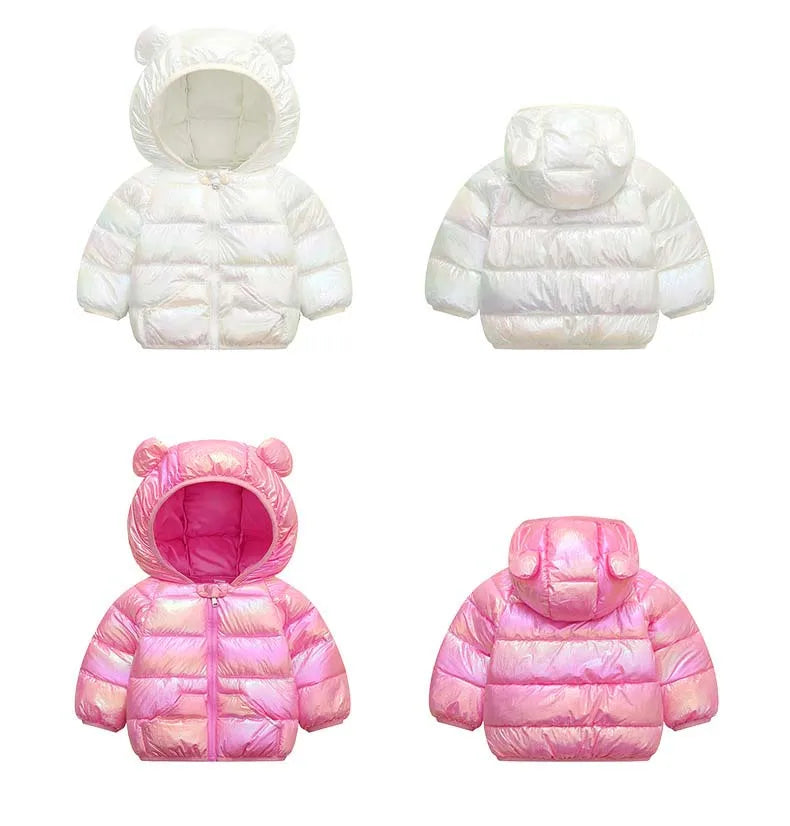 1-6T Winter Baby Girls Boy Clothes Coats Down Cotton Cartoon Hooded Children's Jackets Casual Snowsuit Overalls Toddler Costume