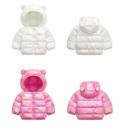 1-6T Winter Baby Girls Boy Clothes Coats Down Cotton Cartoon Hooded Children's Jackets Casual Snowsuit Overalls Toddler Costume