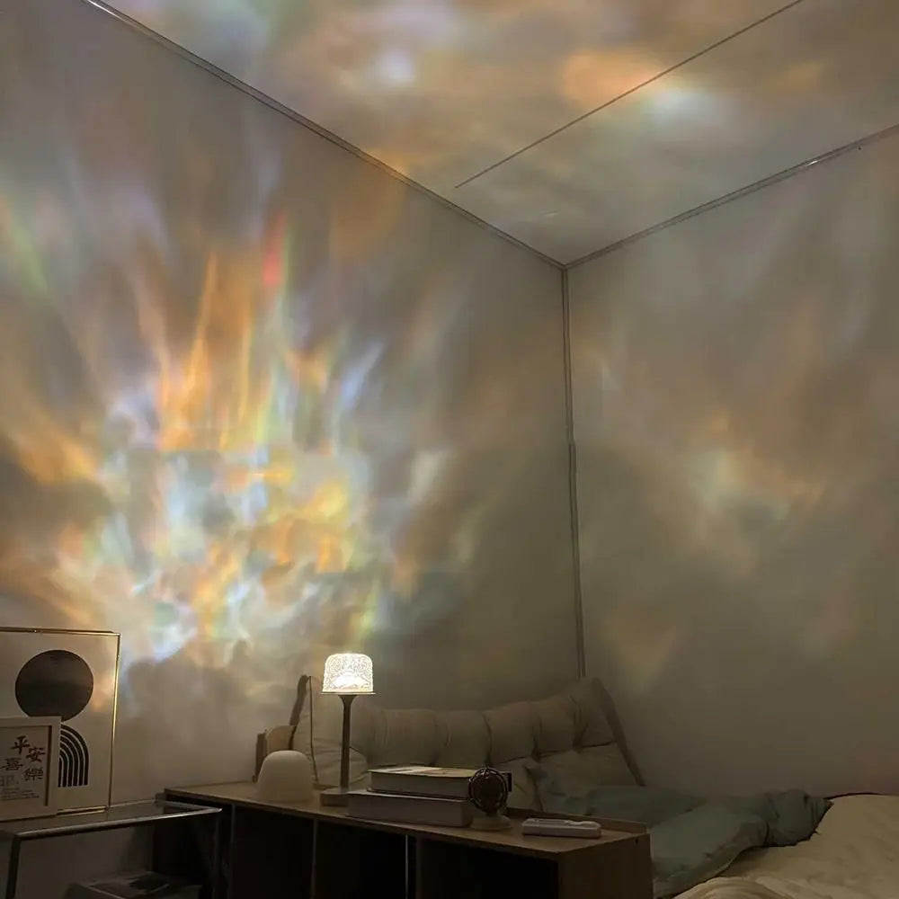 High Footed LED Atmosphere Desk Lamp Water Ripple Touch/Remote Control Projection Night Light Non-slip Bottom Romantic
