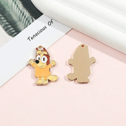 Bluey family  Animated Accessories Bingo Chili Diy Alloy Pendant Accessories Cartoon Character Backpack Pendant Keychain Pendant