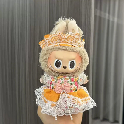 Labubu Doll Clothes Enamel Labu Cloth 17cm Doll Cute Dress-up Climbing Clothes Skirt Plush Toy Clothes