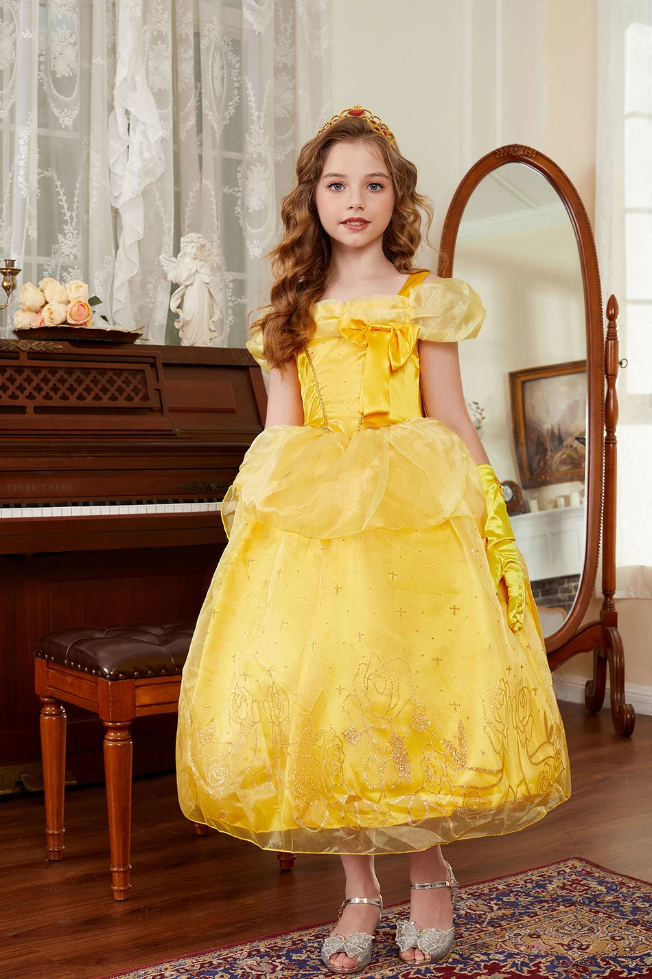 Robe de princesse pour filles, robe d'anniversaire à volants pour enfants, robe de Noël pour enfants,  spectacle, robes de cosplay fantaisie