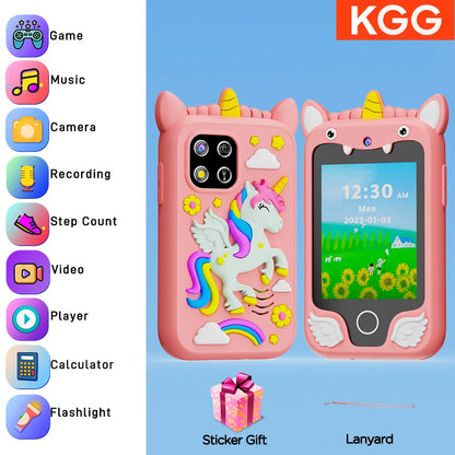 Kids Smart Phone for Girls Boys Kids Cell Phone Toys Dual Camera Music Player 17 Games Toddler Learning Phone Birthday Gifts