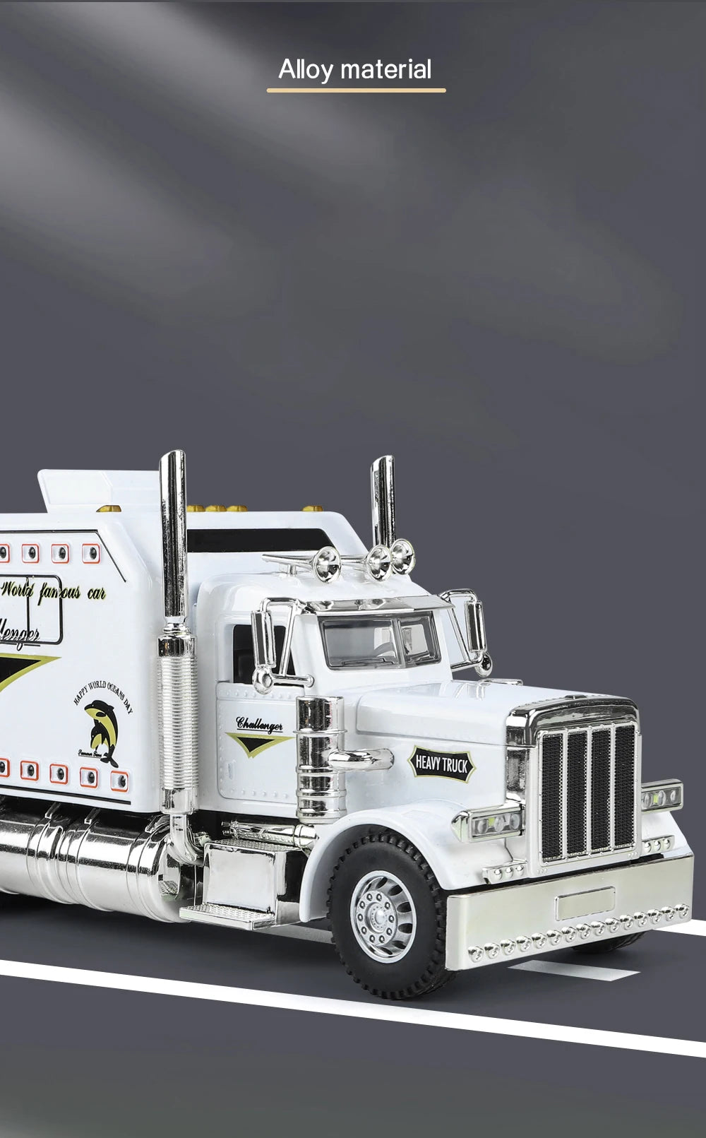 1/24 American Tractor Peterbilt 389 Alloy Simulation Diecast Model Car Collection Christmas Gifts Sound & Light Toys For Kids