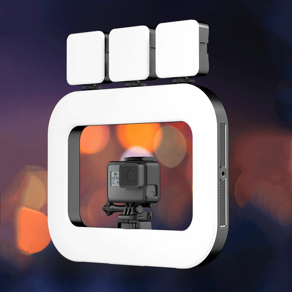 LED Phone Light Light Cell Phone Handheld Stabilizer W/ Ring Light for Camera Smartphone YouTube