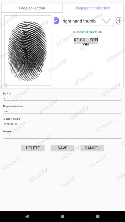 HFSecurity FR05 5 ''Android accès par empreinte digitale reconnaissance faciale temps de présence Machine système de contrôle d'accès de porte