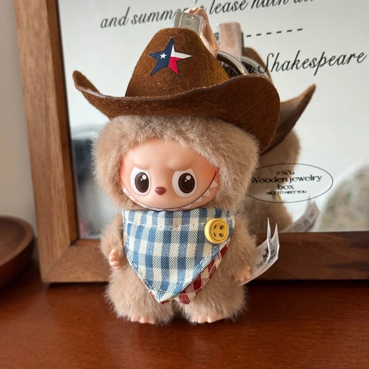 Pour 10 cm Labubu 4.0 vêtements de poupée chapeau de Cowboy écharpe vêtements de poupée accessoires de poupées douces mignon arc écharpe décoration cadeaux de noël