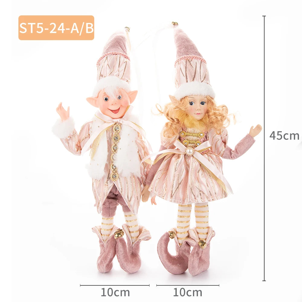1 Pair Christmas Tree Decorations Cute Angel Doll Girl Pendant Navidad 2024 New Year Christmas Tree Ornaments Xmas Gift For Kids