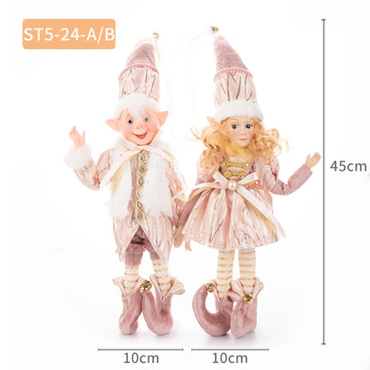 1 Pair Christmas Tree Decorations Cute Angel Doll Girl Pendant Navidad 2024 New Year Christmas Tree Ornaments Xmas Gift For Kids
