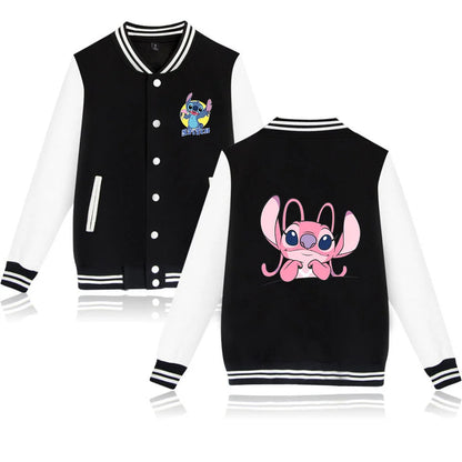 Veste de baseball Lilo Stitchou pour hommes et femmes, style hip-hop, Harajuku, streetwear, pour enfants, garçons et filles, manteaux amples pour l'université