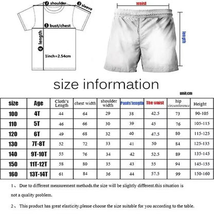 T-shirt imprimé en 3D pour enfants, vêtements d'été unisexes pour garçons et filles, tenue quotidienne décontractée avec