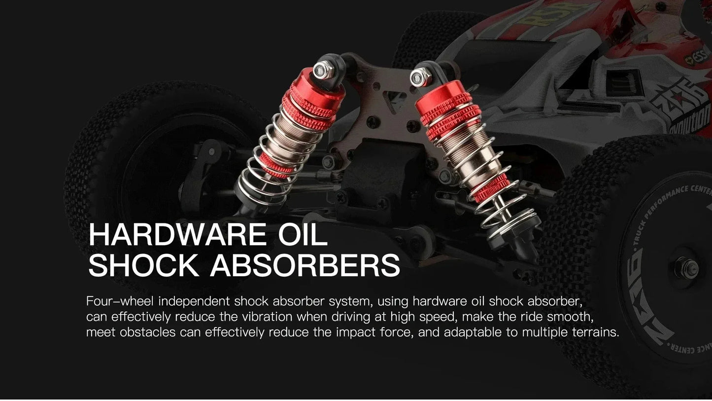 WLtoys 124016 124017 V8 75 km/h Voiture télécommandée électrique 4x4 sans balais haute vitesse tout-terrain Drift pour adultes