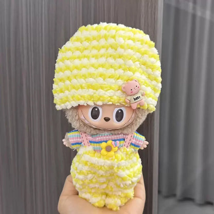 Labubu Doll Clothes Enamel Labu Cloth 17cm Doll Cute Dress-up Climbing Clothes Skirt Plush Toy Clothes