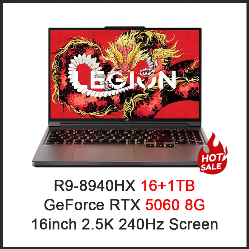 Original Lenovo LEGION R7000P 2025 R9 8945 HX R9 8940 HX RTX 5070 5060 8G 16inch 2.5K 240Hz Gaming Laptop
