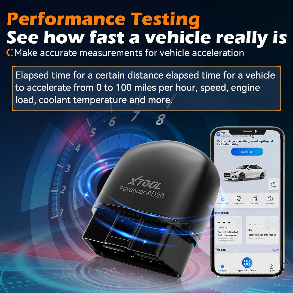 XTOOL Advancer AD20 Mini Bluetooth 5.0 OBD2 Scanner Full obd2 Functions Car Diagnostic Scan Tool Read/Clear fault code Universal