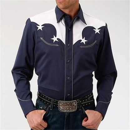 Chemise en denim western pour homme, confortable et douce, à manches longues, idéale pour le quotidien, avec boutons tendance