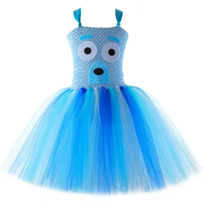 Costume pour filles, robe tutu de chien de berger de dessin animé,  costumes de chiot de chien d'animal pour enfants, déguisement de fête d'Halloween pour tout-petits