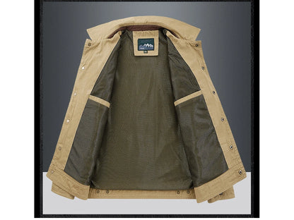 Vestes en coton pour hommes, tendance, printemps-automne, vêtements d'extérieur, coupe-vent, col rabattu, vestes tactiques, 5XL