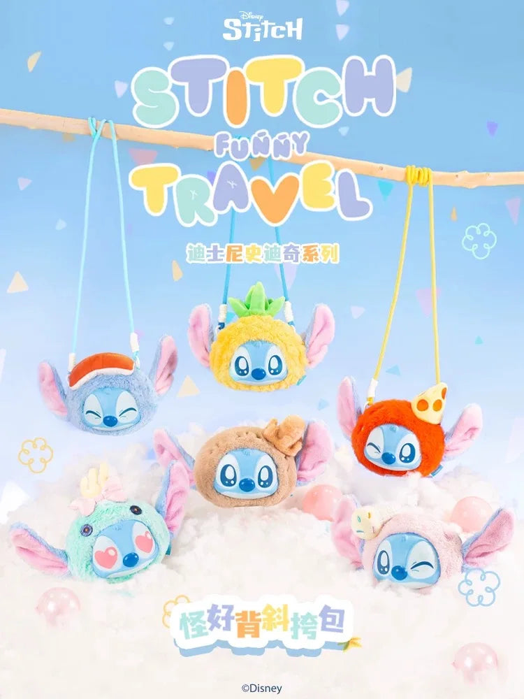 New Genuine Stitch Funny Travel Series Crossbody Bag Vinyl Face Bags Blind Box Trendy Toys Guaihaobei Stitch Mystery Box As Gift