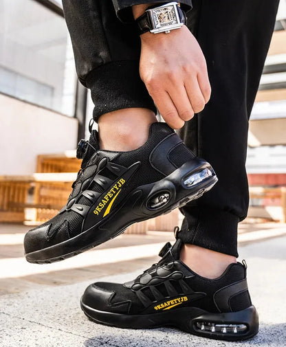 YIZHONCO Autumn Safety Shoes BOA Men Sneakers Steel Toe Cap Shoe Work Shoes Puncture-Proof Work Safety Shoes Boots