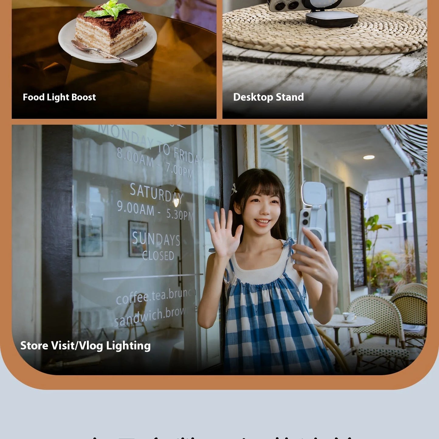 SmallRig Magnetic Phone Light,P48 Bi-Color Dimmable LED Fill-Light Foldable MagSafe Beauty Lamp Soft Panel,for IPhone16/Android