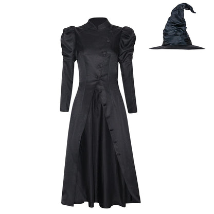 Movie Evil Elphaba Thropp Role Playing Costume Witch Dress Hat Uniform Western Halloween Party Evil Witch Costume