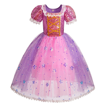 Robe de princesse pour filles, robe d'anniversaire à volants pour enfants, robe de Noël pour enfants,  spectacle, robes de cosplay fantaisie