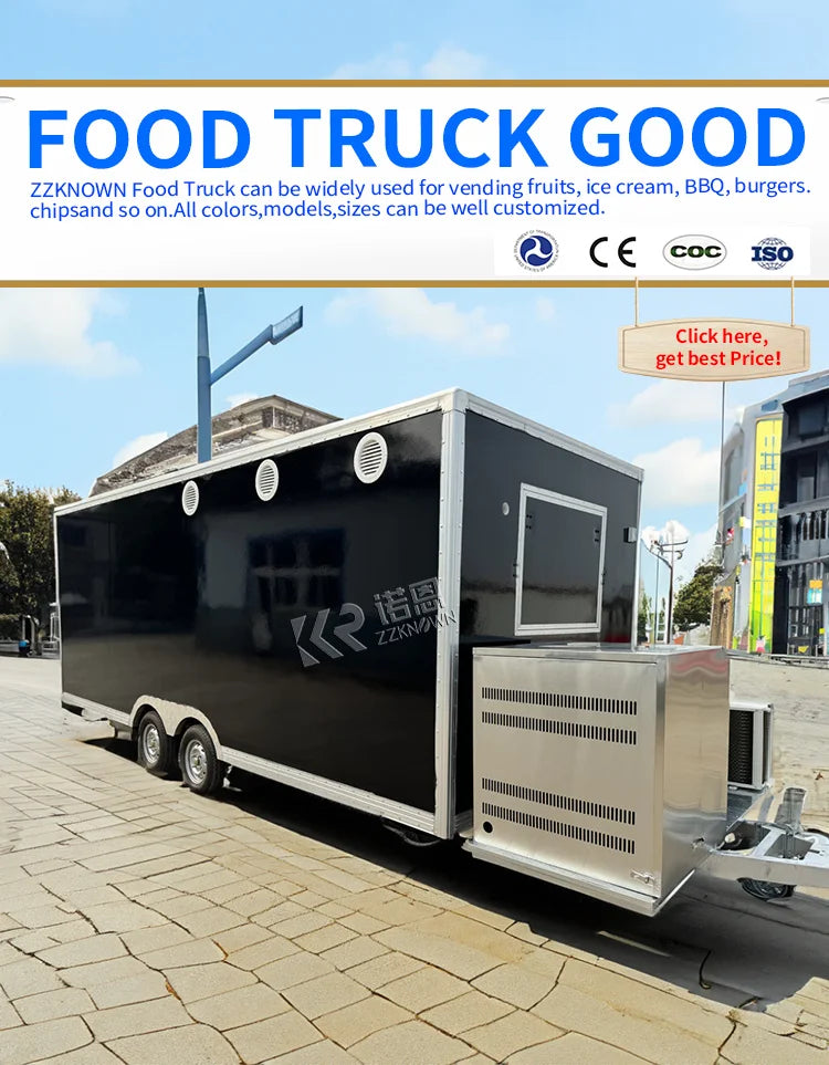 Concession Food Truck Fully Equipped Street Restaurant Coffee Snack Cart Mobile Concession Food Trailer With Full Kitchen