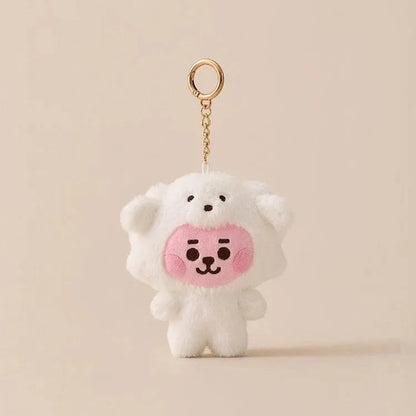 Baby Animal Series Bt21 Cooky Shooky Plush Doll Keychain Pendant Cute Koya Toy Girls Bag Packaging Decoration Collection Gift
