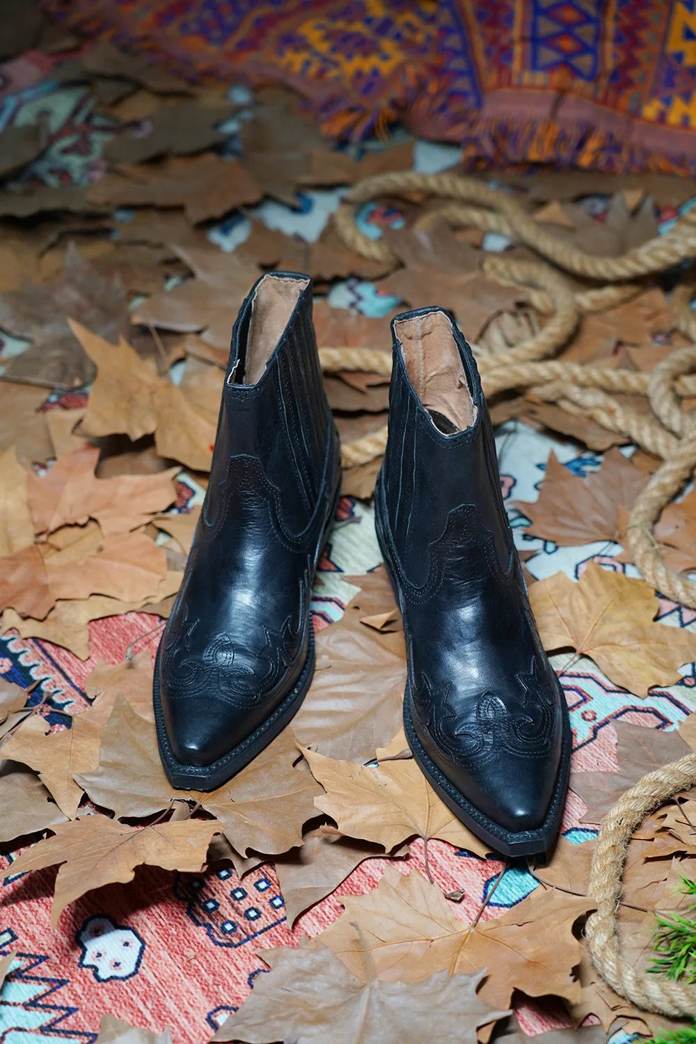 New Men's Boots Handmade Wedge Ankle Boots for Men Western Cowboy Boots Unisex Men's Leather Shoes Hard-Wearing Roman Shoes