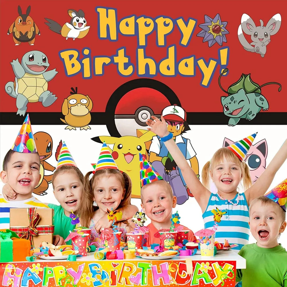 8Pcs/Pack Pokemon Birthday Party Decorations Pikachu Theme Drinking Straws for Kids Baby Shower Cartoon Party Supplies Gift Toys