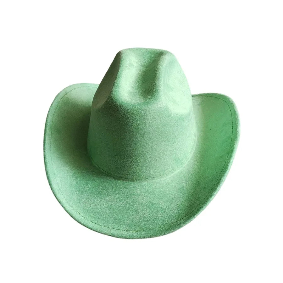 Classic Suede Leather 7.5CM Western Cowboy Women's Fedora Hat Men's Church Jazz Hat Fashion Travel Party Hat Denim Hat 2025