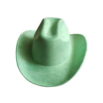 Classic Suede Leather 7.5CM Western Cowboy Women's Fedora Hat Men's Church Jazz Hat Fashion Travel Party Hat Denim Hat 2025