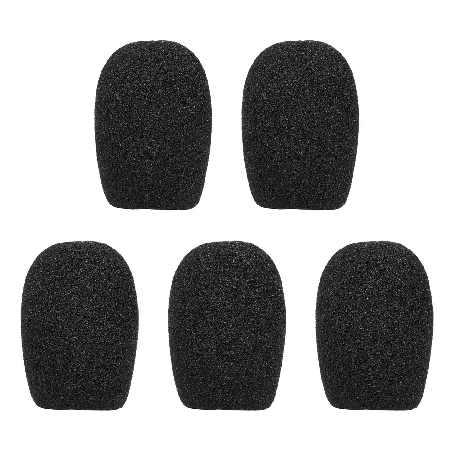 Mini bonnettes anti-vent pour microphone, protections en mousse pour micro-casque, noir, lot de 5 pièces