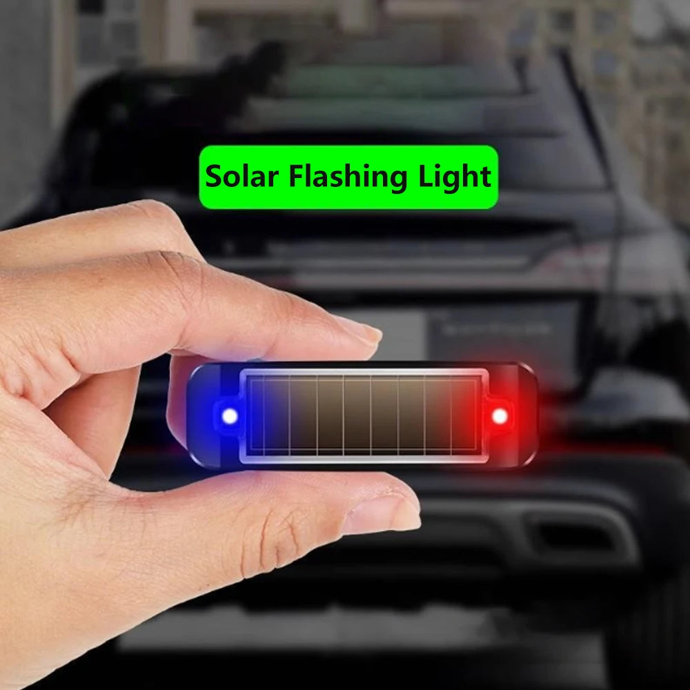 Mini LED énergie solaire voiture voyant d'avertissement nuit sécurité simulée alarme sans fil antivol lampe d'avertissement clignotant lampe d'alarme factice